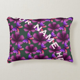 Custom and personalized floral Spiral Notebook Accent Pillow
