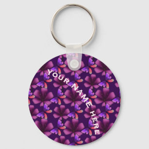 Custom and personalized floral Spiral Notebook Keychain