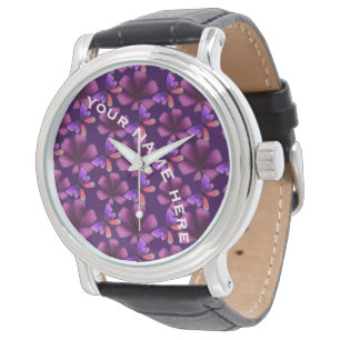 Custom and personalized floral Spiral Notebook Watch