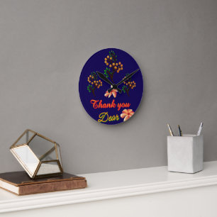 Custom And personalized gift Botanical Pattern  Round Clock