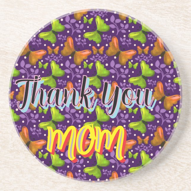 Custom and personalized gift butterfly Pattern   Coaster (Front)