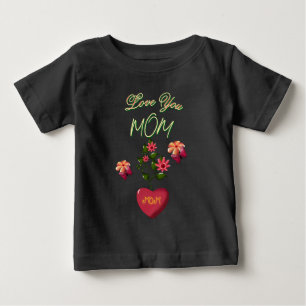 Custom and Personalized Mother's Day Floral gift Baby T-Shirt