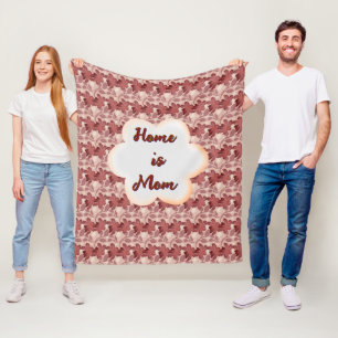 Custom and personalized mother's day floral gift fleece blanket