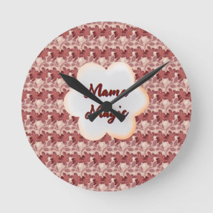 Custom and personalized mother's day floral gift round clock