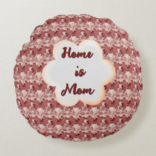 Custom and personalized mother's day floral gift  round pillow