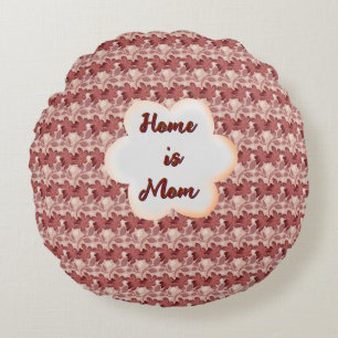 Custom and personalized mother's day floral gift  round pillow