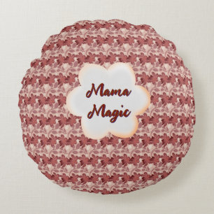 Custom and personalized mother's day floral gift round pillow