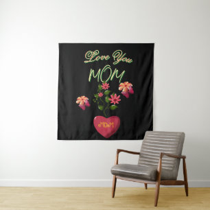 Custom and Personalized Mother's Day Floral gift Tapestry