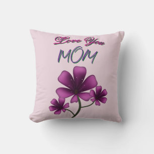 Custom and personalized mother's day floral gift  throw pillow