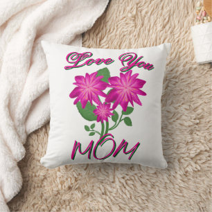 Custom and Personalized Mother's Day Floral gift Throw Pillow