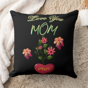 Custom and Personalized Mother's Day Floral gift  Throw Pillow