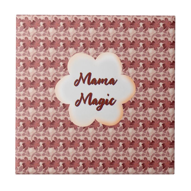 Custom and personalized mother's day floral gift tile (Front)