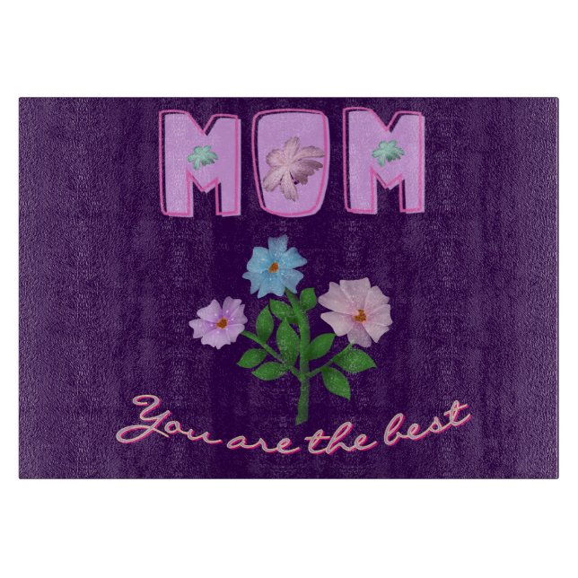 Custom and personalized mother's day gift  cutting board (Front)