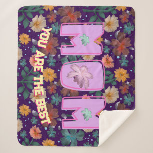 Custom and personalized mother's day gift lumbar sherpa blanket