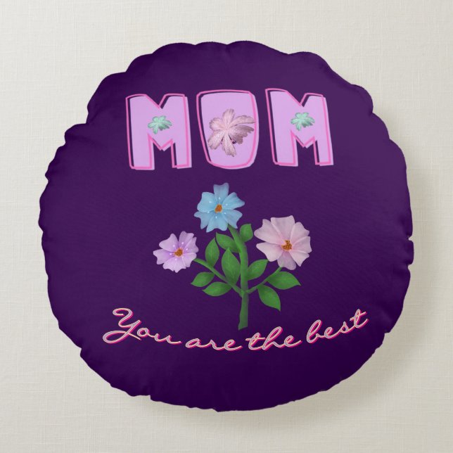 Custom and personalized mother's day gift  round pillow (Front)