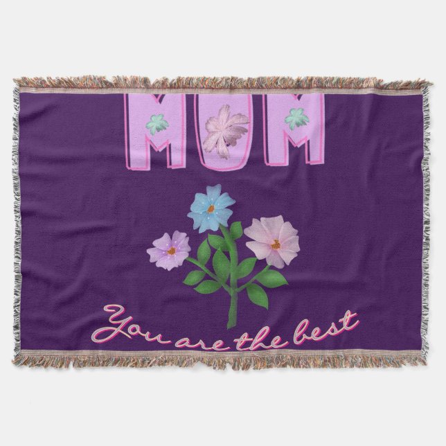 Custom and personalized mother's day gift  throw blanket (Front)