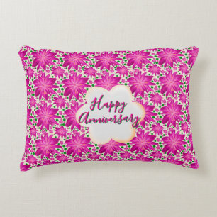 Custom and personalized pink floral  accent pillow