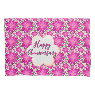 Custom and personalized pink floral  pillowcase
