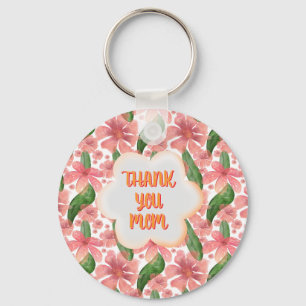 Custom and personalized Thank You Mom Watercolor Keychain