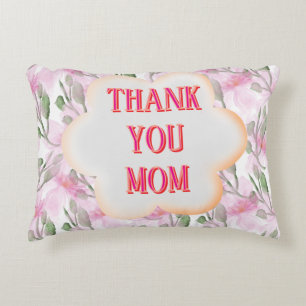 Custom and personalized Thank You Mom Watercolor W Accent Pillow