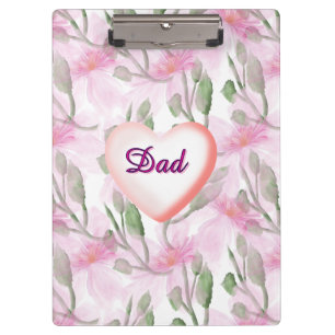 Custom and Personalized watercolor floral gift Clipboard