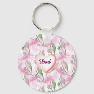 Custom and Personalized  watercolor floral gift  Keychain