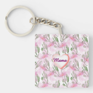 Custom and Personalized  watercolor floral gift  Keychain