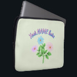 Custom and personalized watercolor floral gift  laptop sleeve<br><div class="desc">A delicate, hand-painted digital watercolor illustration featuring a trio of ethereal wildflowers in soft shades of sky blue, misty purple, and blush pink. This botanical piece captures the fluid transparency of traditional watercolor with a modern, clean aesthetic. Perfect for cottagecore lovers, nursery decor, or anyone who appreciates the quiet beauty...</div>