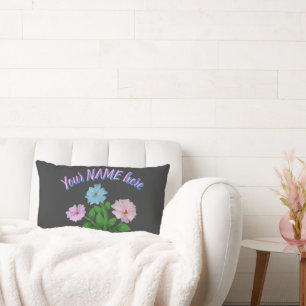 Custom and personalized watercolor floral gift   lumbar pillow