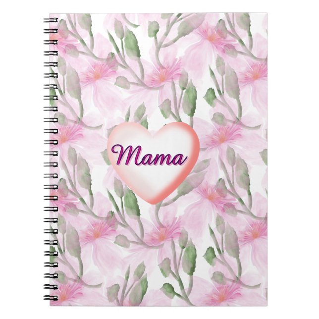 Custom and Personalized  watercolor floral gift  Notebook (Front)