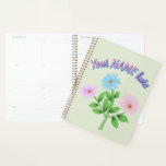 Custom and personalized watercolor floral gift  planner<br><div class="desc">A delicate, hand-painted digital watercolor illustration featuring a trio of ethereal wildflowers in soft shades of sky blue, misty purple, and blush pink. This botanical piece captures the fluid transparency of traditional watercolor with a modern, clean aesthetic. Perfect for cottagecore lovers, nursery decor, or anyone who appreciates the quiet beauty...</div>