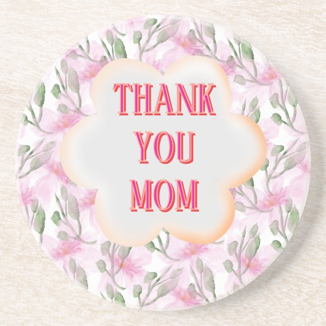Custom and Personalized watercolor floral pattern  Coaster (Front)