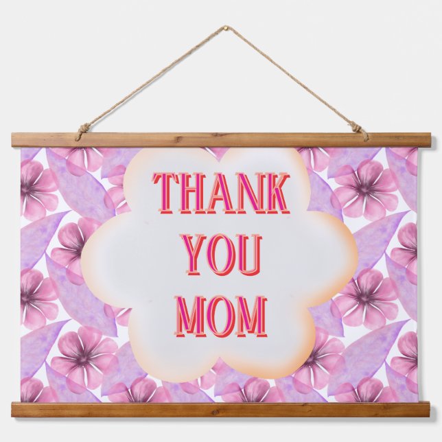 Custom and Personalized watercolor floral pattern  Hanging Tapestry (Front)