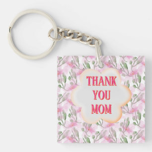 Custom and Personalized watercolor floral pattern  Keychain