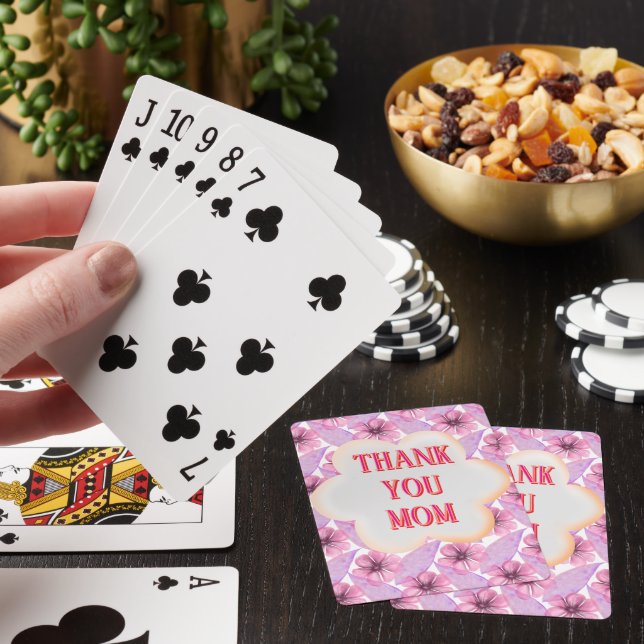 Custom and Personalized watercolor floral pattern  Playing Cards (In Situ)