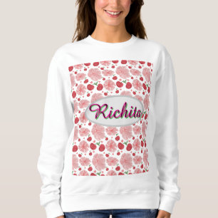 Custom and personalized watercolor floral pattern sweatshirt