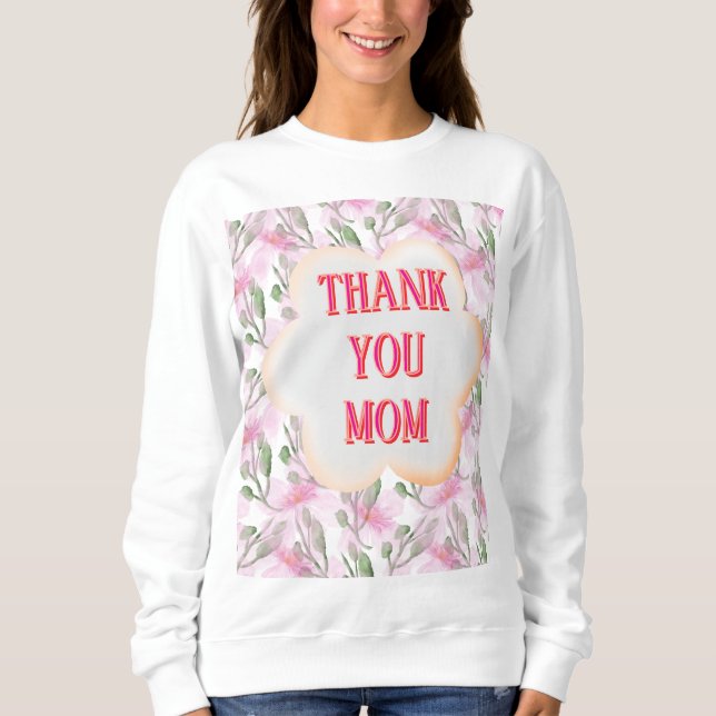 Custom and Personalized watercolor floral pattern  Sweatshirt (Front)