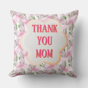 Custom and Personalized watercolor floral pattern Throw Pillow