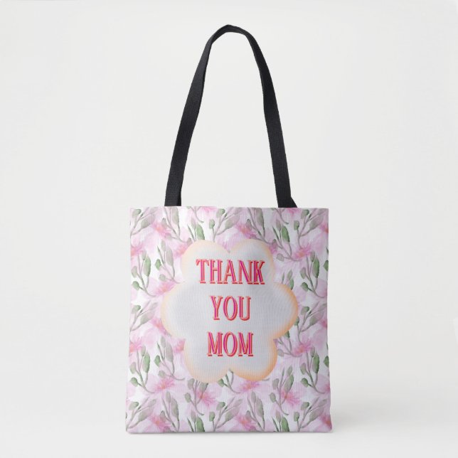 Custom and Personalized watercolor floral pattern  Tote Bag (Front)