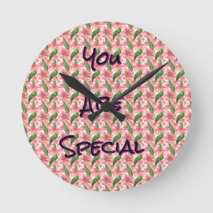 Custom and personalized watercolor floral  round clock