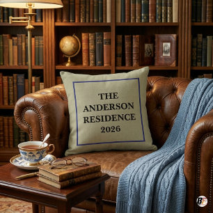 Custom Anderson Residence 2026 Established Year Pe Throw Pillow