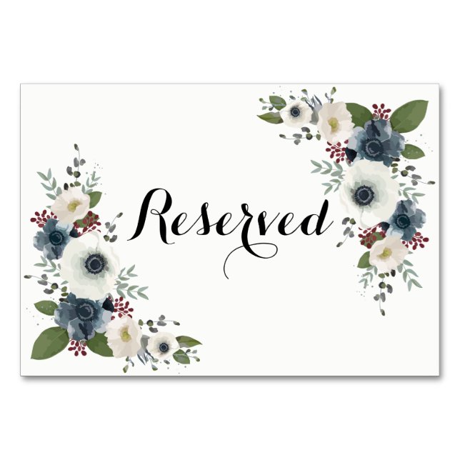 Custom Anemone Bouquet reserved card (Front)