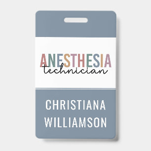 Custom Anesthesia Technician Retro Anesthetic Tech Badge