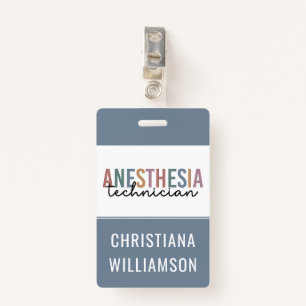 Custom Anesthesia Technician Retro Anesthetic Tech Badge