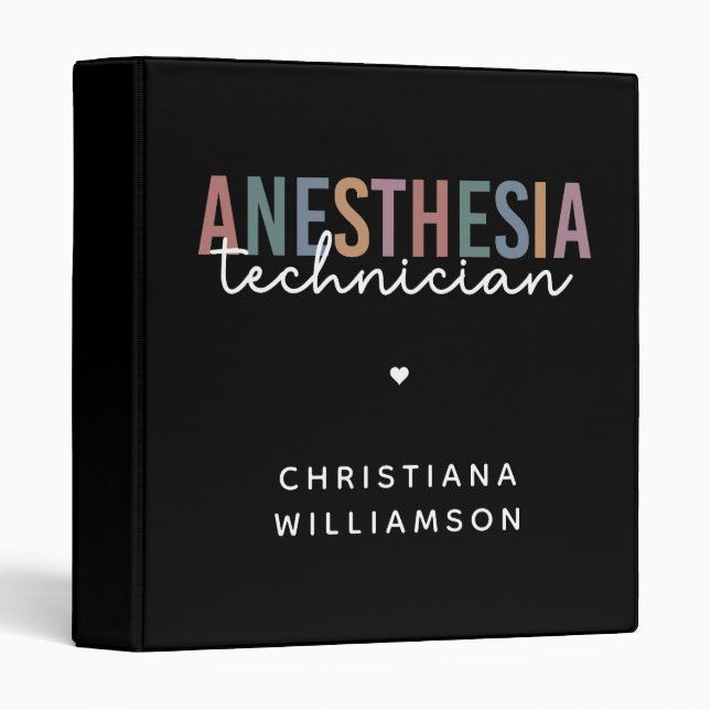 Custom Anesthesia Technician Retro Anesthetic Tech Binder (Front/Spine)