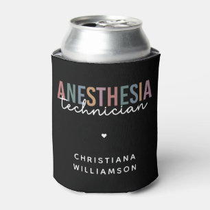 Custom Anesthesia Technician Retro Anesthetic Tech Can Cooler