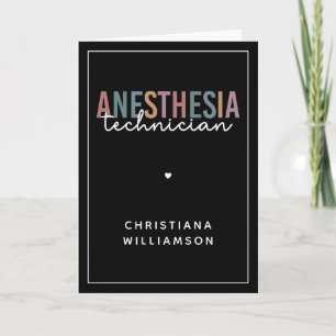 Custom Anesthesia Technician Retro Anesthetic Tech Card