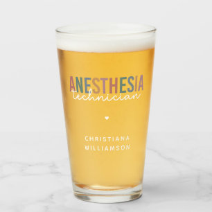 Custom Anesthesia Technician Retro Anesthetic Tech Glass