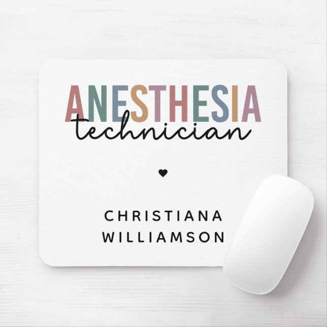 Custom Anesthesia Technician Retro Anesthetic Tech Mouse Pad (With Mouse)