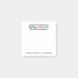 Custom Anesthesia Technician Retro Anesthetic Tech Post-it Notes